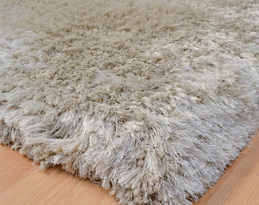 Plush Ultimate Shaggy Silk Rug - Pearl