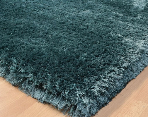 Plush Ultimate Shaggy Silk Rug - Petrol