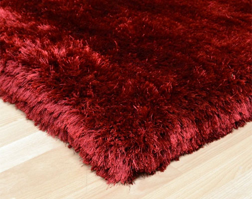 Plush Ultimate Shaggy Silk Rug - Red