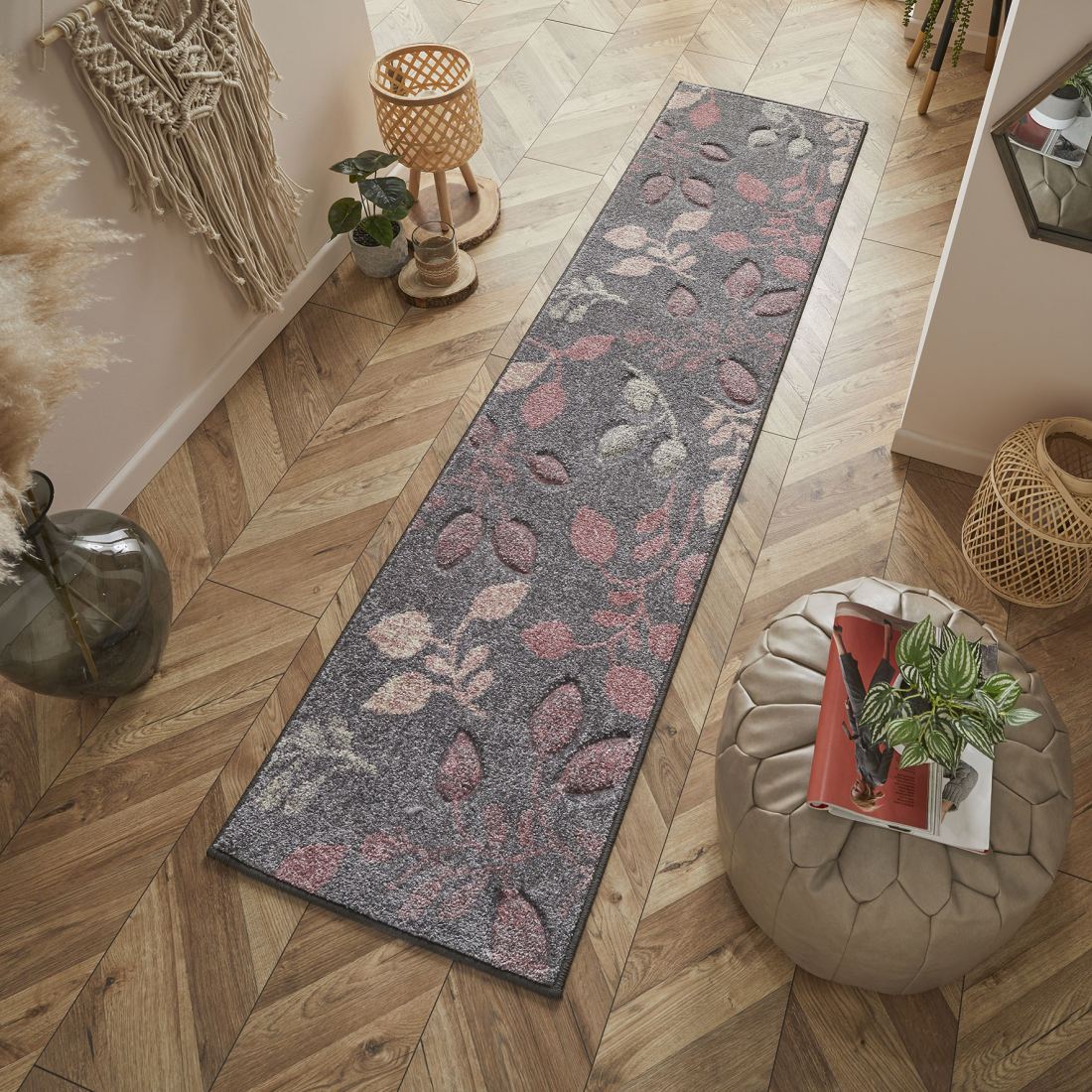 Portland Floral Runner - 1096V Grey Pink