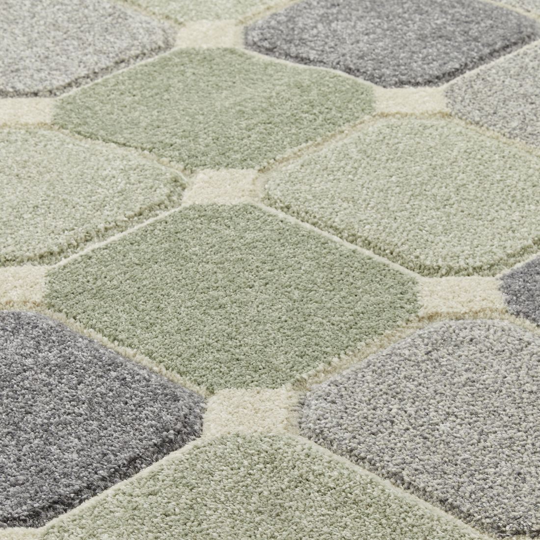 Portland Geometric Rug - 172G Grey Mint Cream