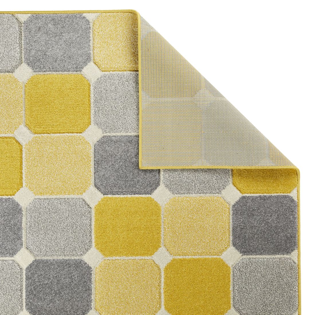 Portland Geometric Rug - 172j Grey Yellow Cream