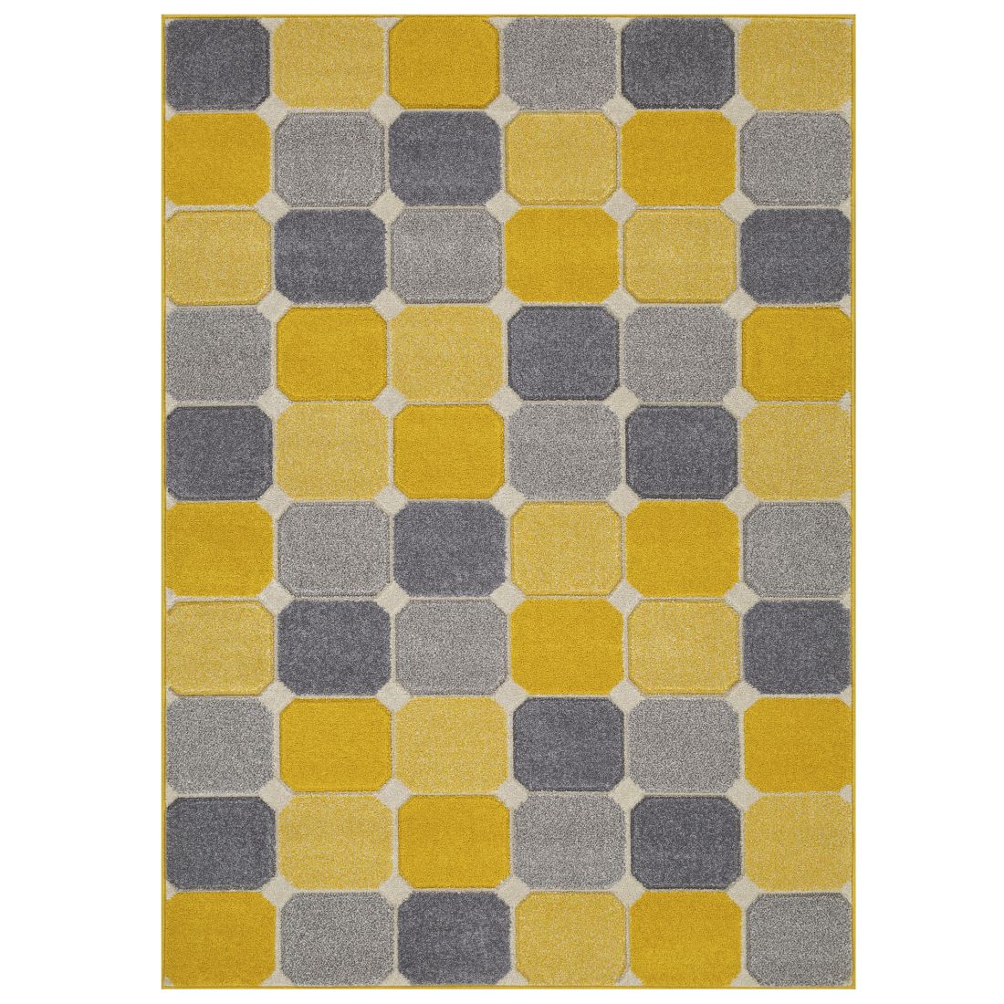 Portland Geometric Rug - 172j Grey Yellow Cream Portland Geometric Rug - 172j Grey Yellow Cream