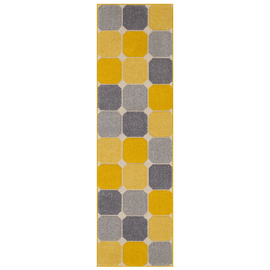 Portland Geometric Runner - 172j Grey Yellow Cream