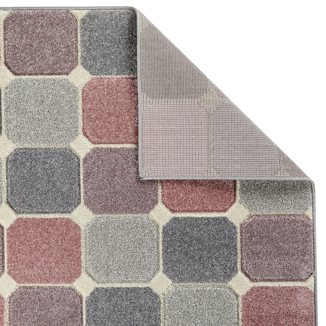 Portland Geometric Rug - 172P Grey Pink Cream Portland Geometric Rug - 172P Grey Pink Cream