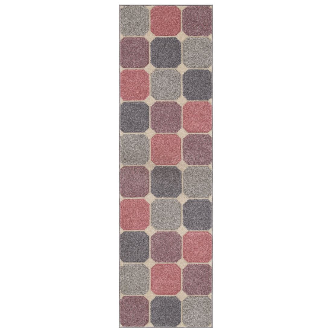 Portland Geometric Runner - 172P Grey Pink Cream