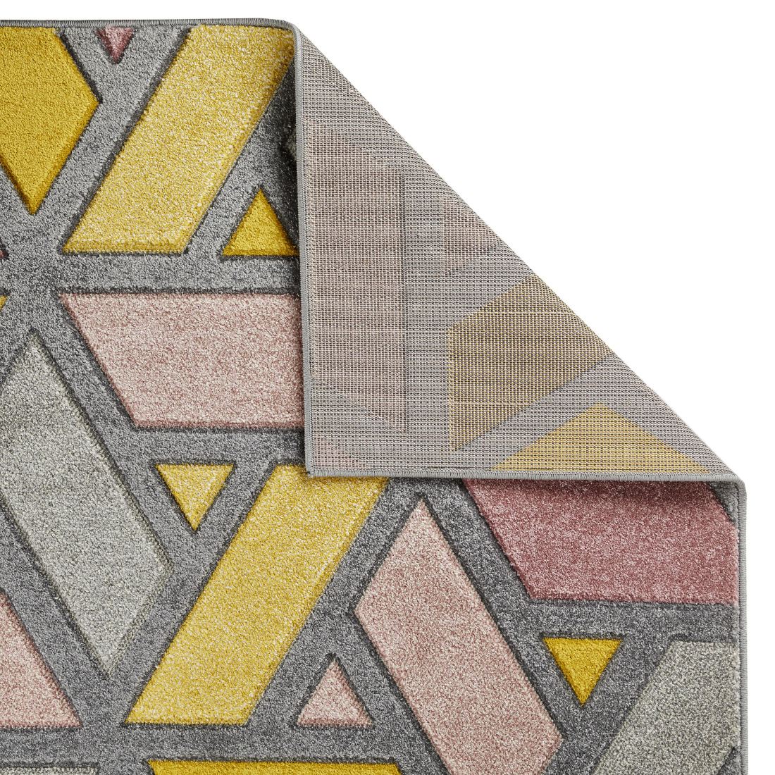 Portland Geometric Rug - 5153U Grey Pink Yellow