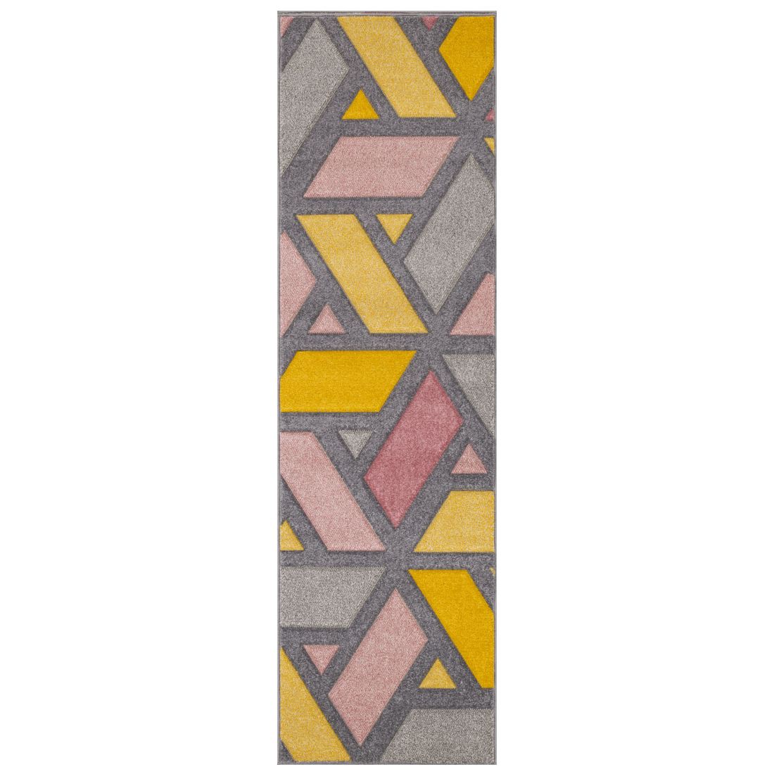 Portland Geometric Runner - 5153U Grey Pink Yellow