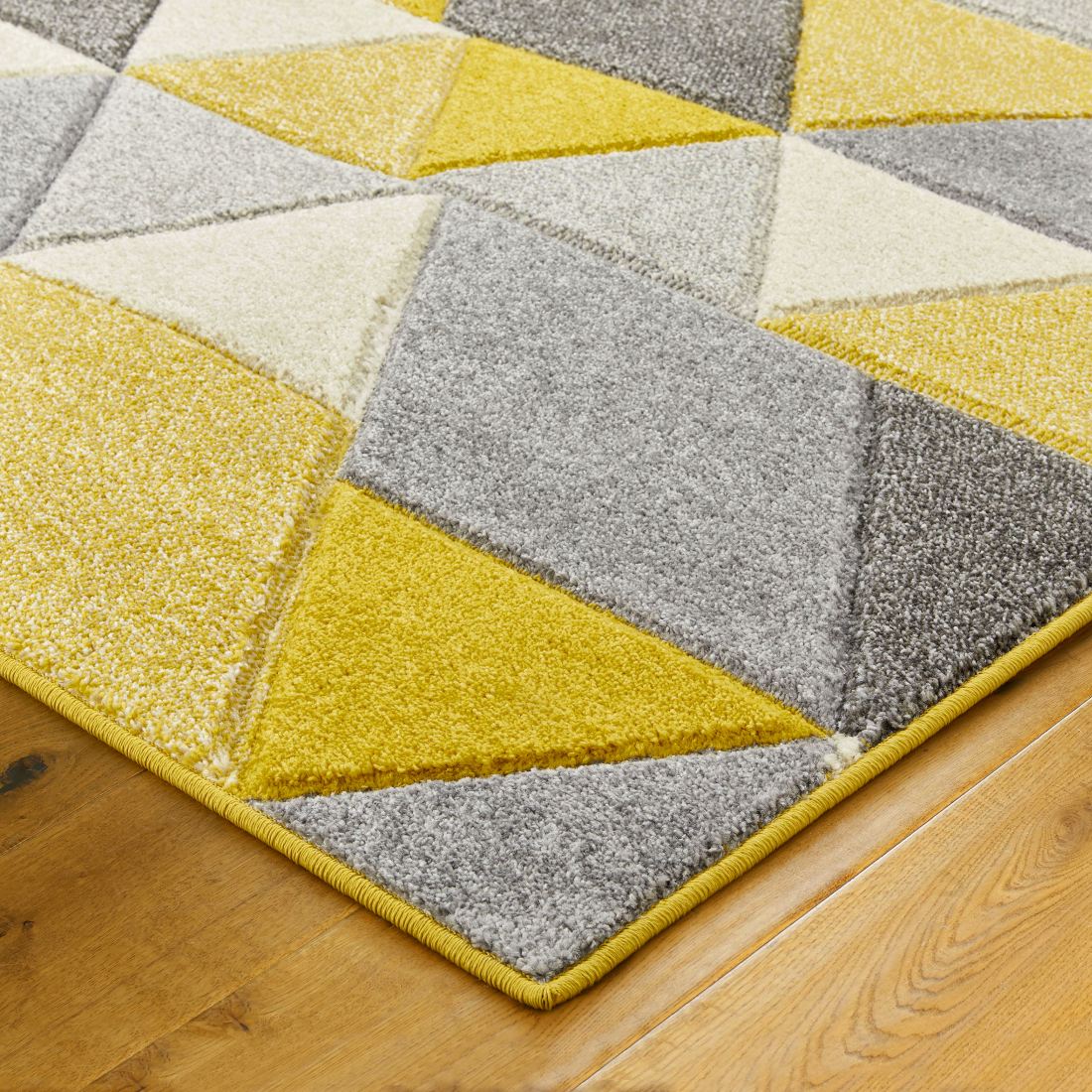 Portland Geometric Runner - 670j Grey Yellow Cream