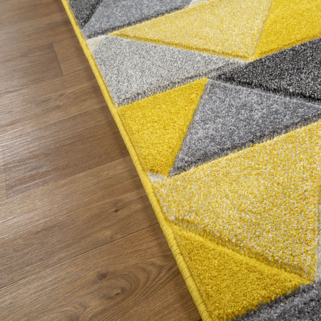 Portland Geometric Rug - 670j Grey Yellow Cream