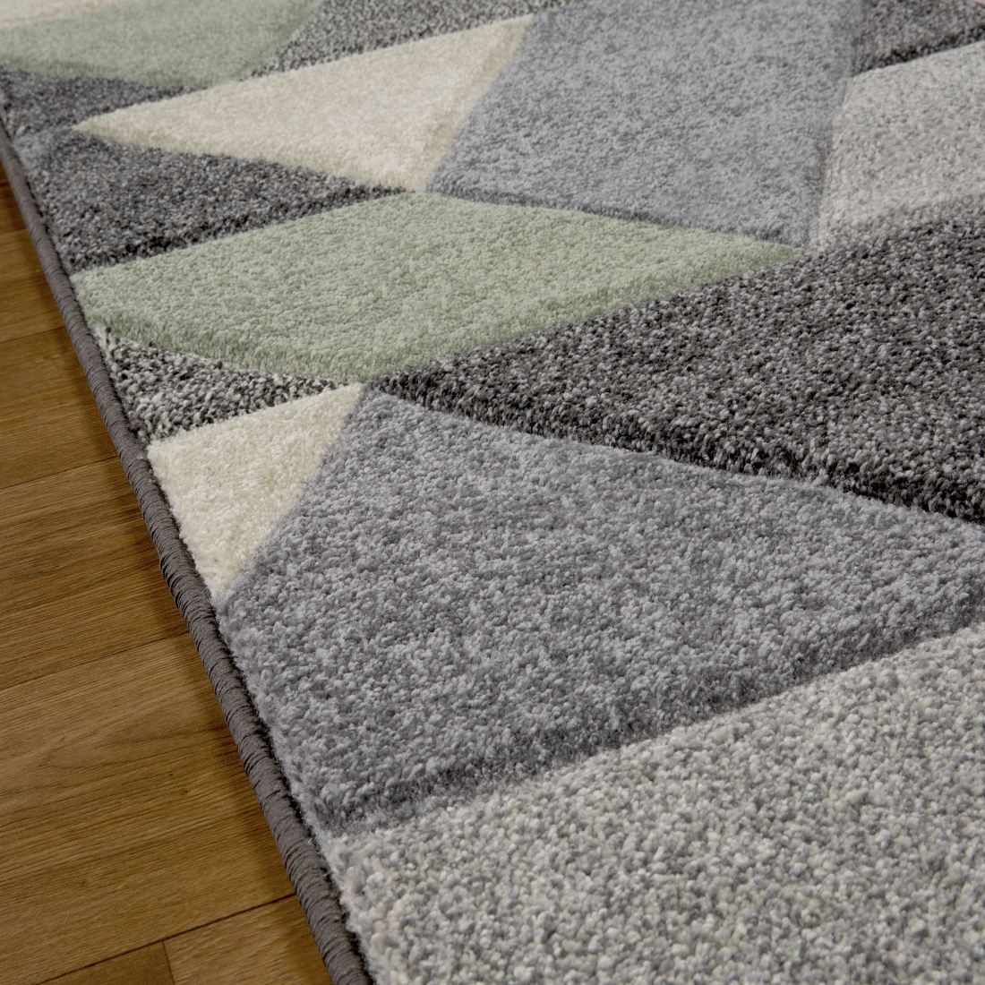 Portland Geometric Runner - 670V Grey Mint Cream Portland Geometric Runner - 670V Grey Mint Cream