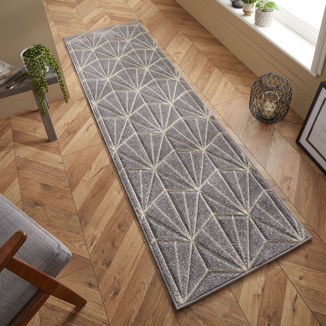 Portland Geometric Rug - 750N Grey