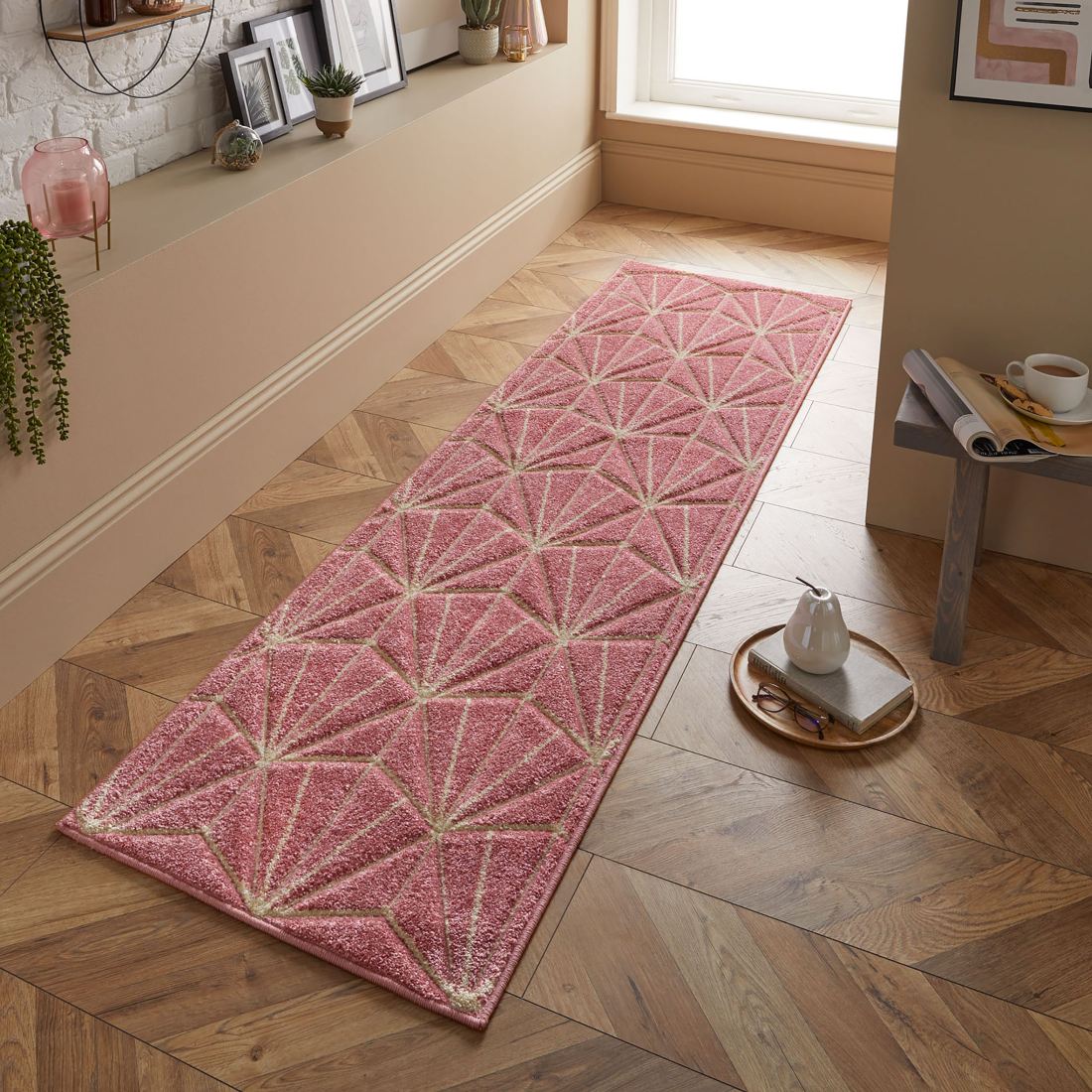 Portland Geometric Rug - 750P Pink