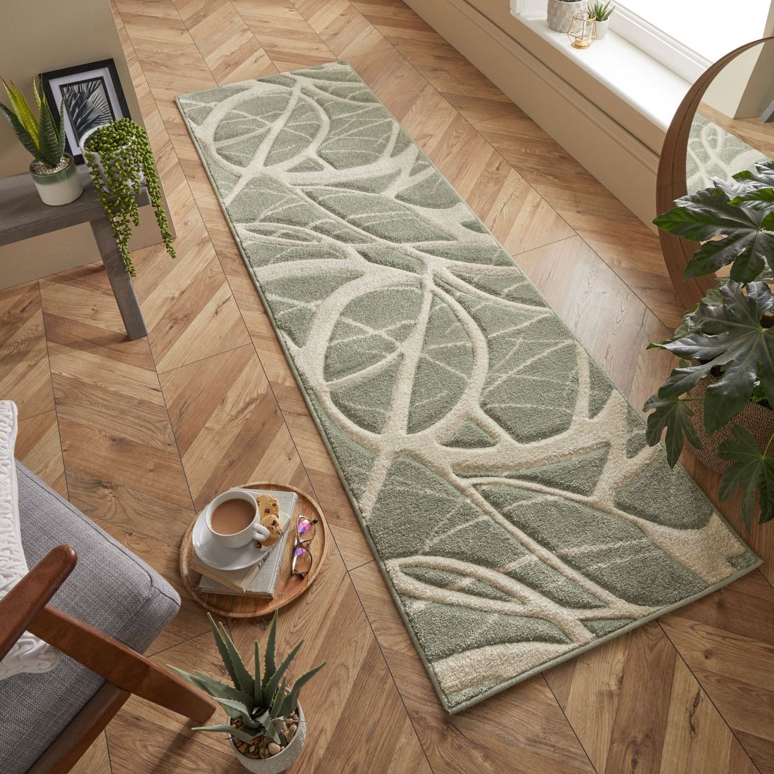 Portland Modern Rug - 57G Green Cream Portland Modern Rug - 57G Green Cream