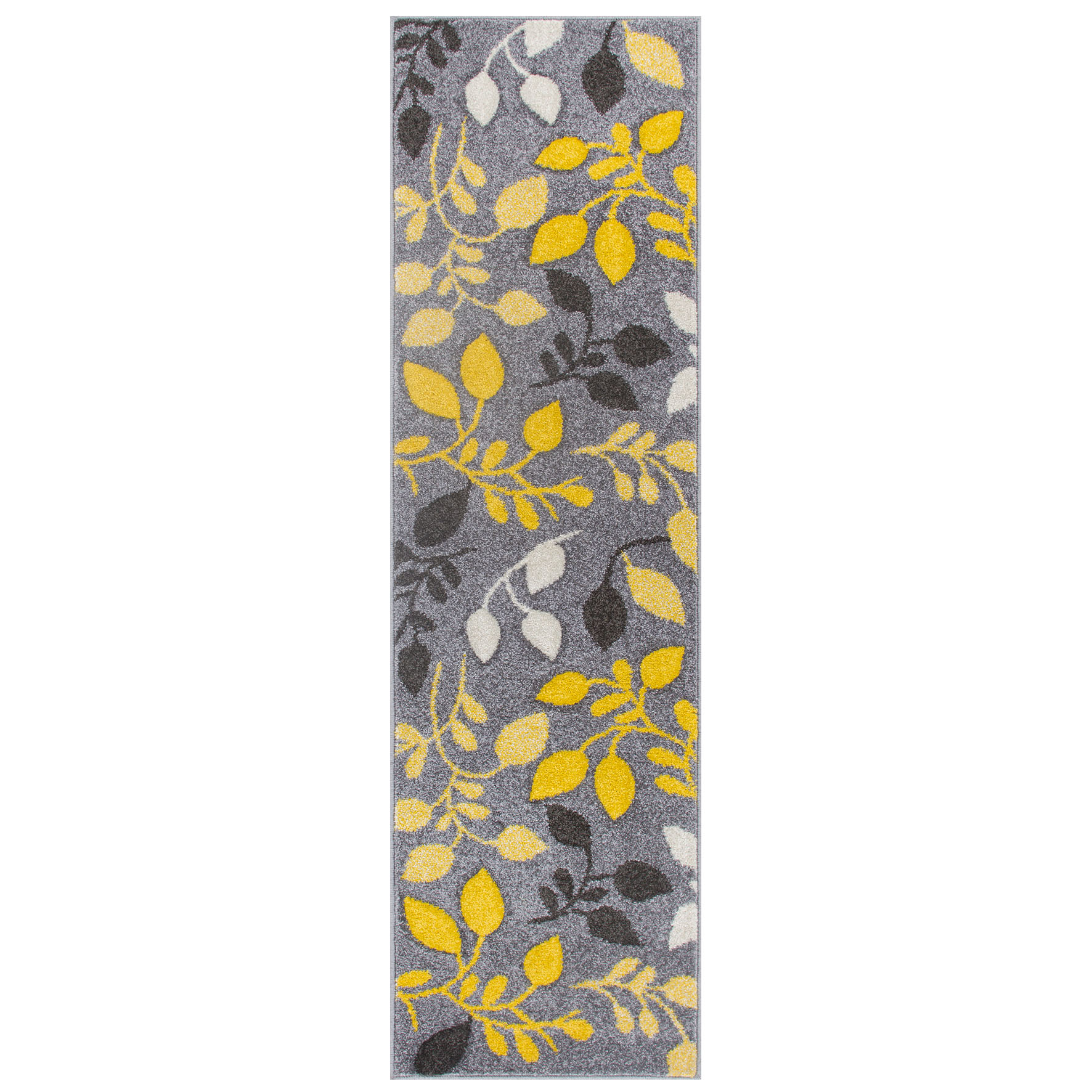 Portland Floral Rug - 1096 Grey Yellow Black