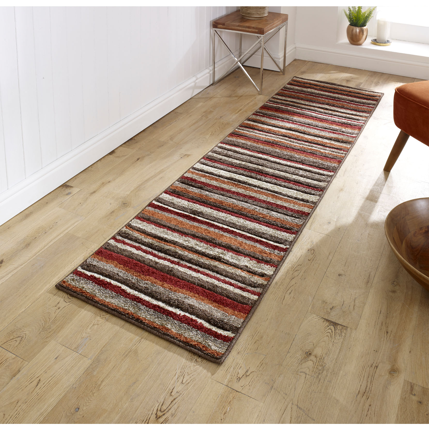 Portland Striped Rug - 2525N Orange Multi