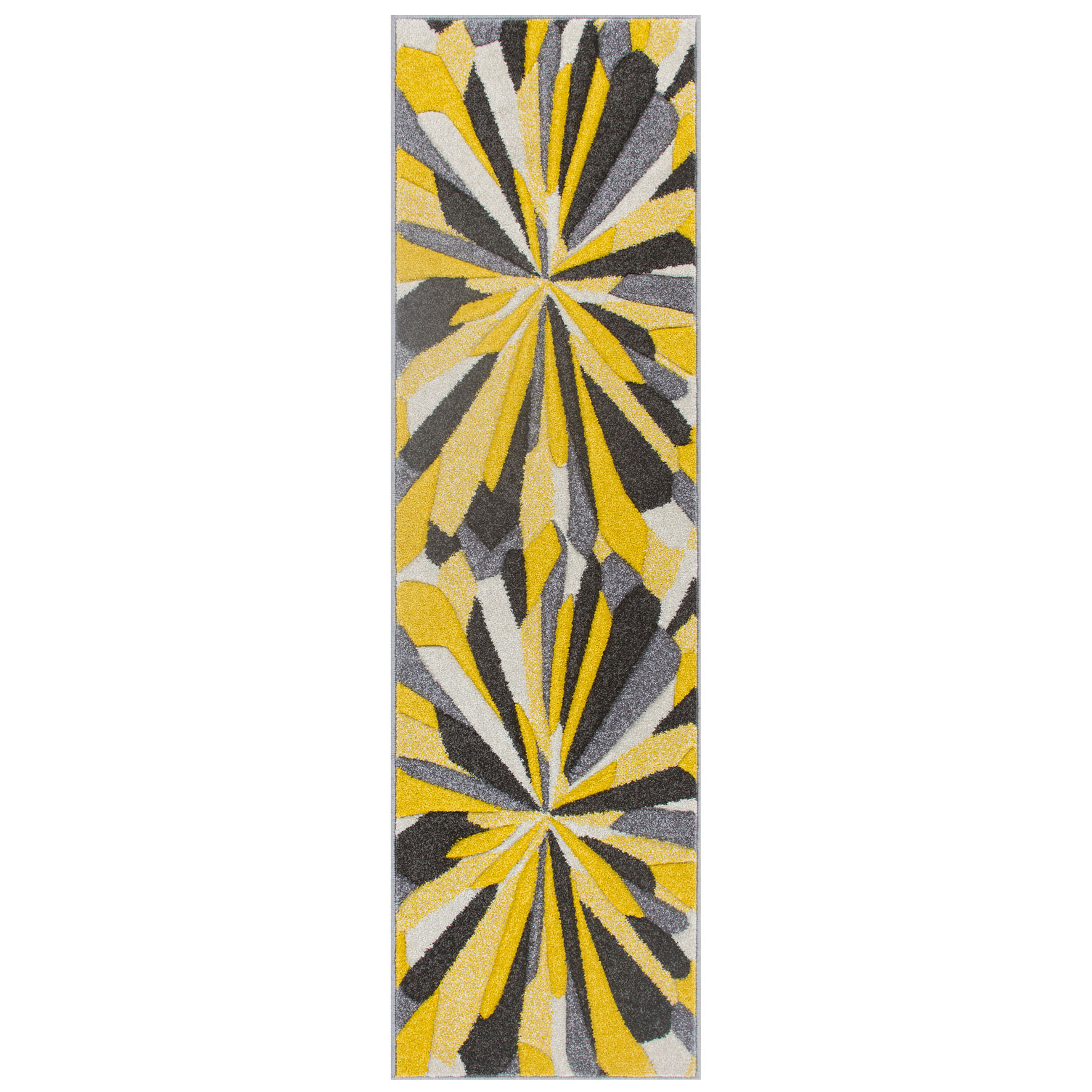 Portland Abstract Runner - 3337A Yellow Grey Cream