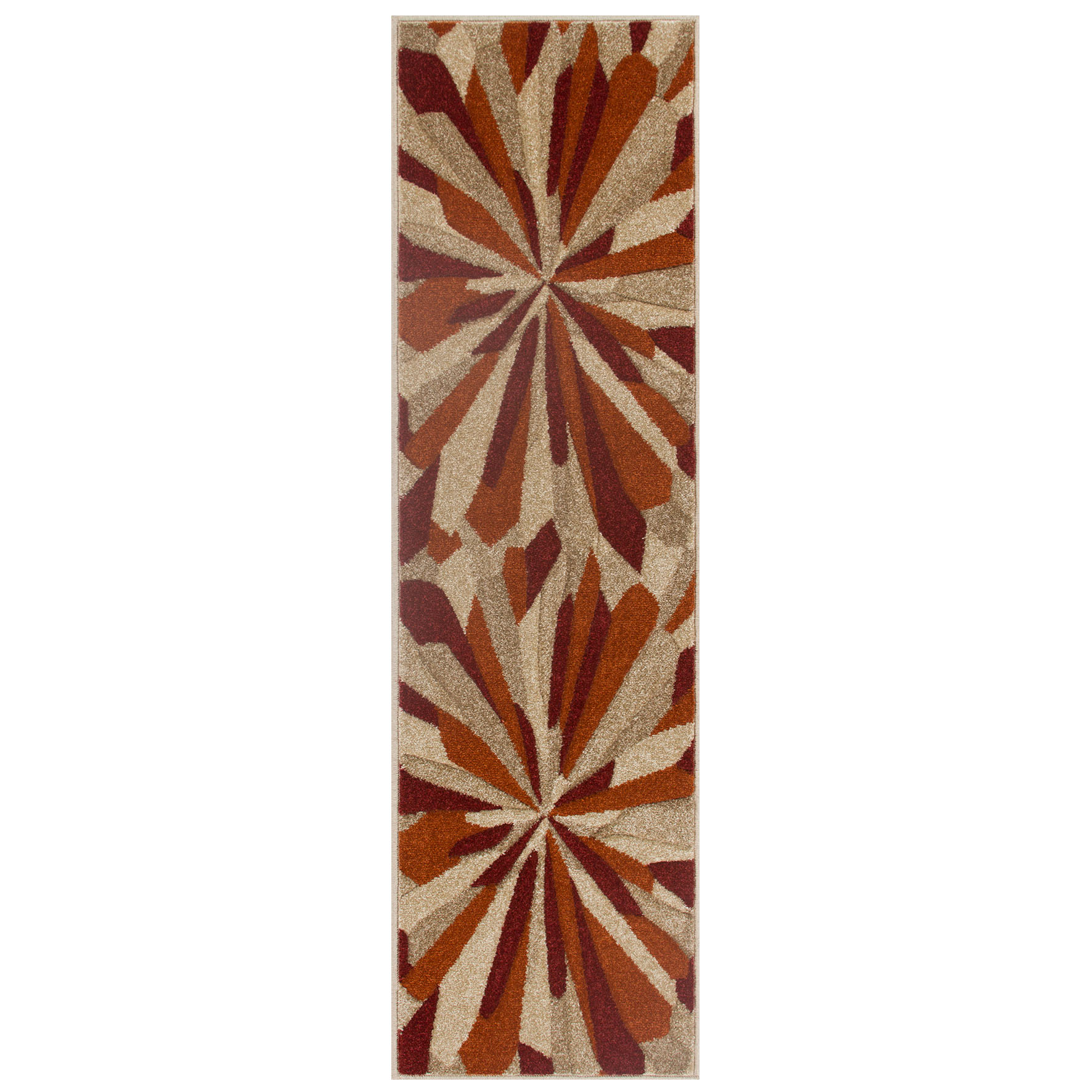 Portland Abstract Rug - 3337E Red Orange Beige