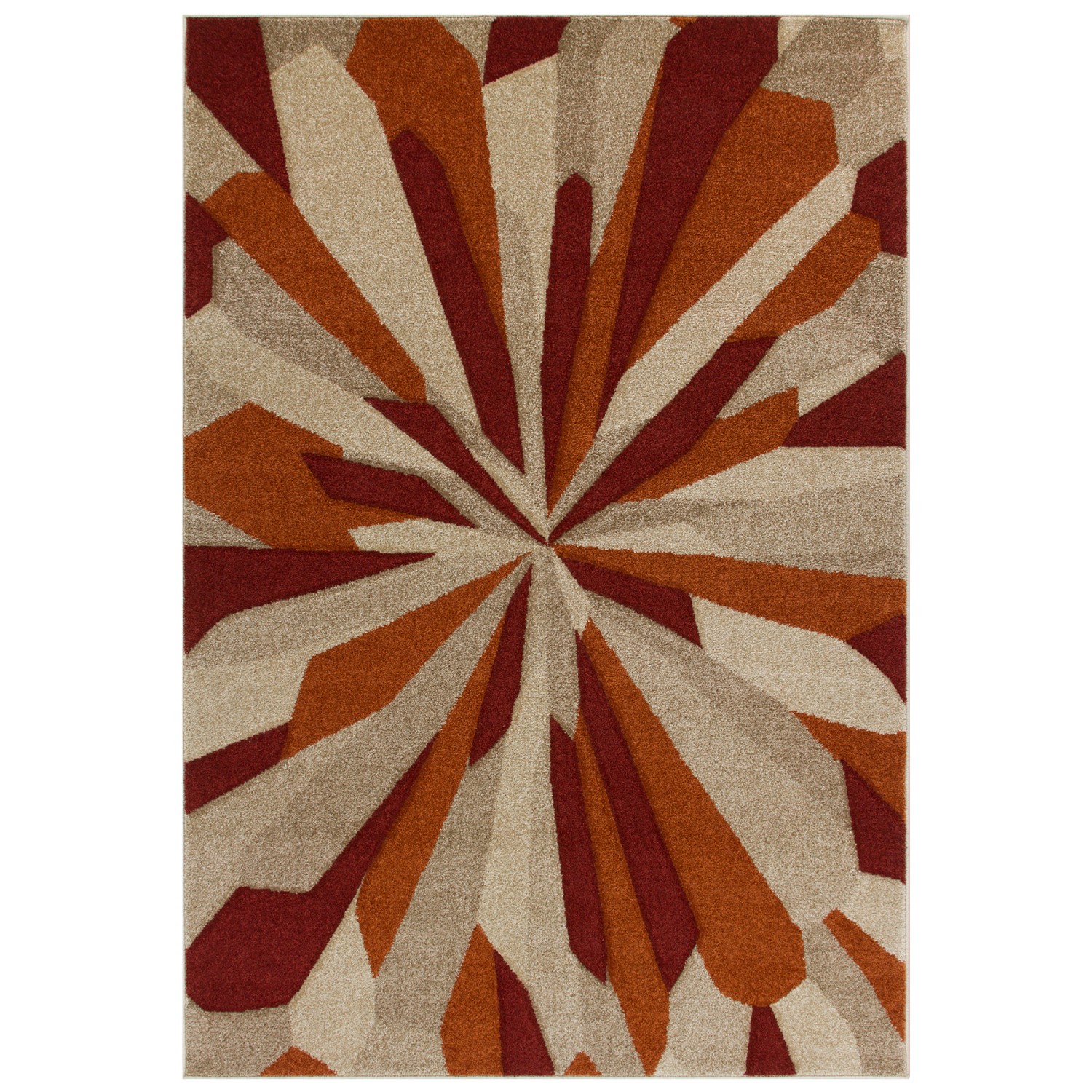 Portland Abstract Rug - 3337E Red Orange Beige Portland Abstract Rug - 3337E Red Orange Beige