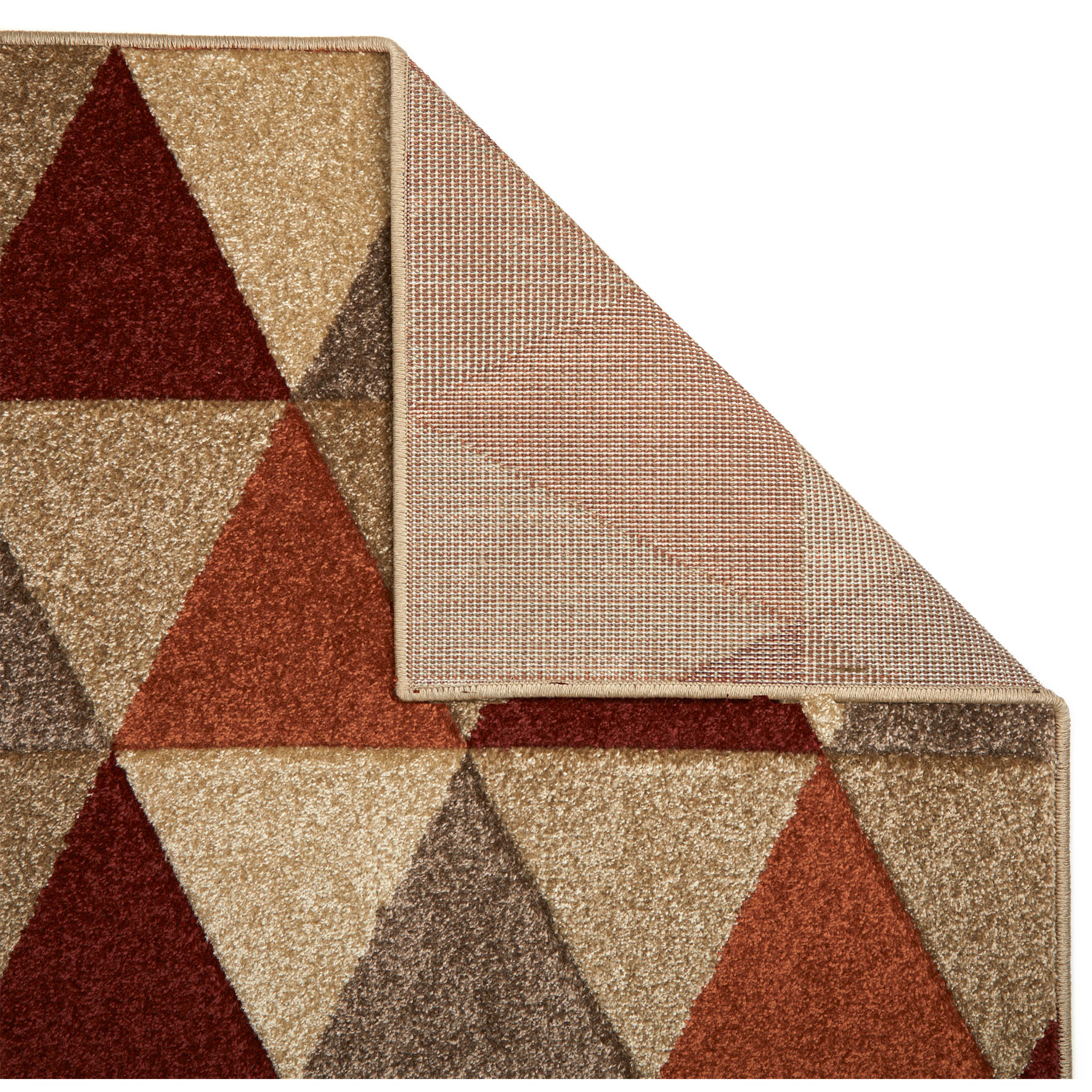Portland Geometric Runner - 663J Red Orange Beige Portland Geometric Runner - 663J Red Orange Beige