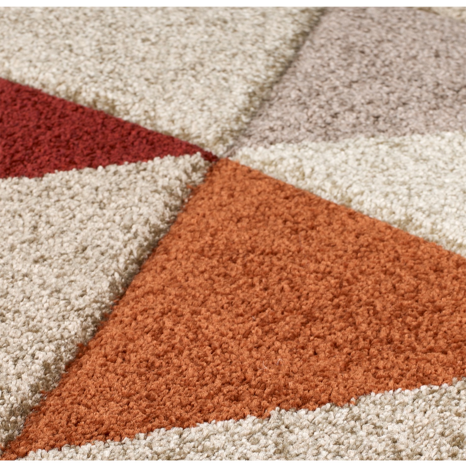 Portland Geometric Runner - 663J Red Orange Beige Portland Geometric Runner - 663J Red Orange Beige
