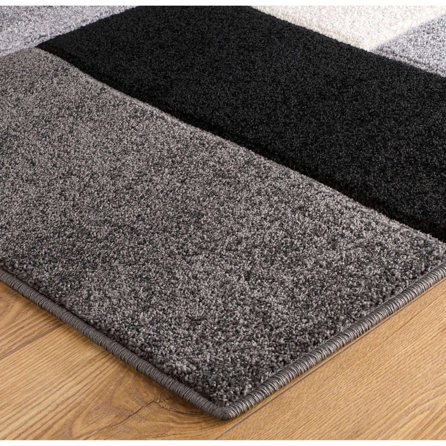 Portland Geometric Rug - 8425B Black White Grey