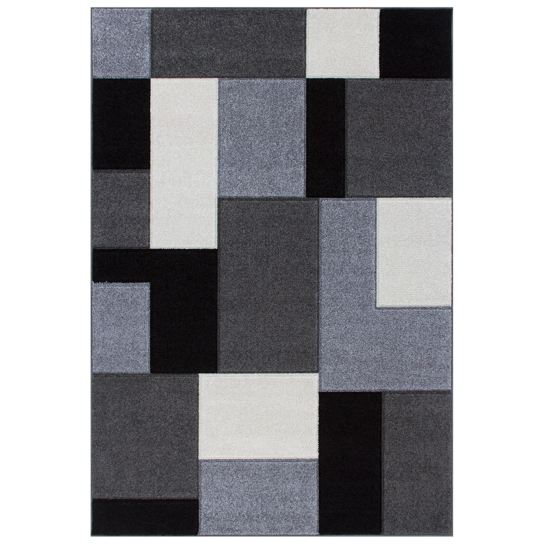 Portland Geometric Rug - 8425B Black White Grey