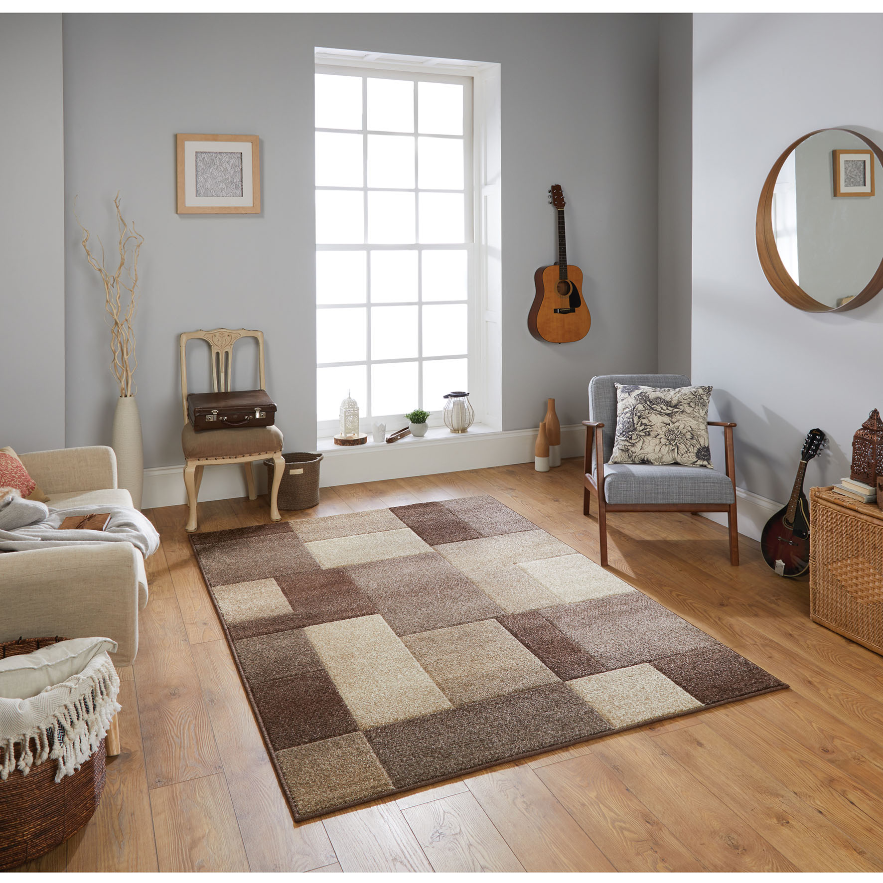 Portland Geometric Rug - 8425D Beige Cream Portland Geometric Rug - 8425D Beige Cream