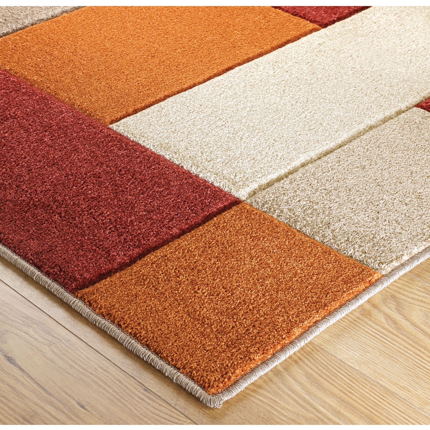 Portland Geometric Runner - 8425R Red Orange Cream Portland Geometric Runner - 8425R Red Orange Cream