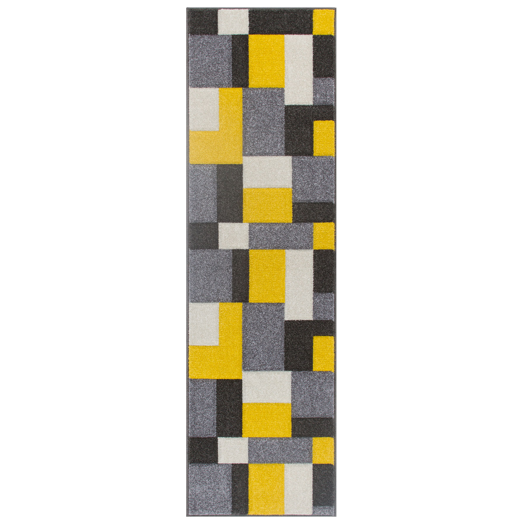 Portland Geometric Runner - 8425I Black Yellow Grey