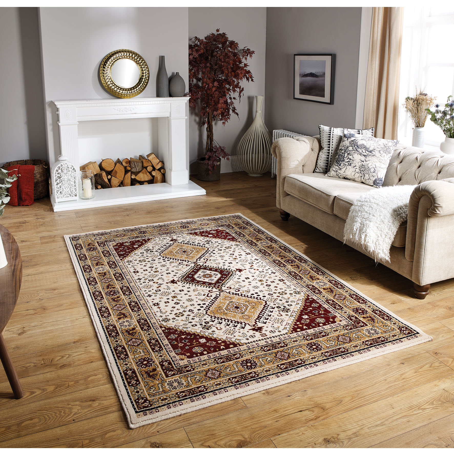 Royal Classic Traditional Rug - 93W Beige Red