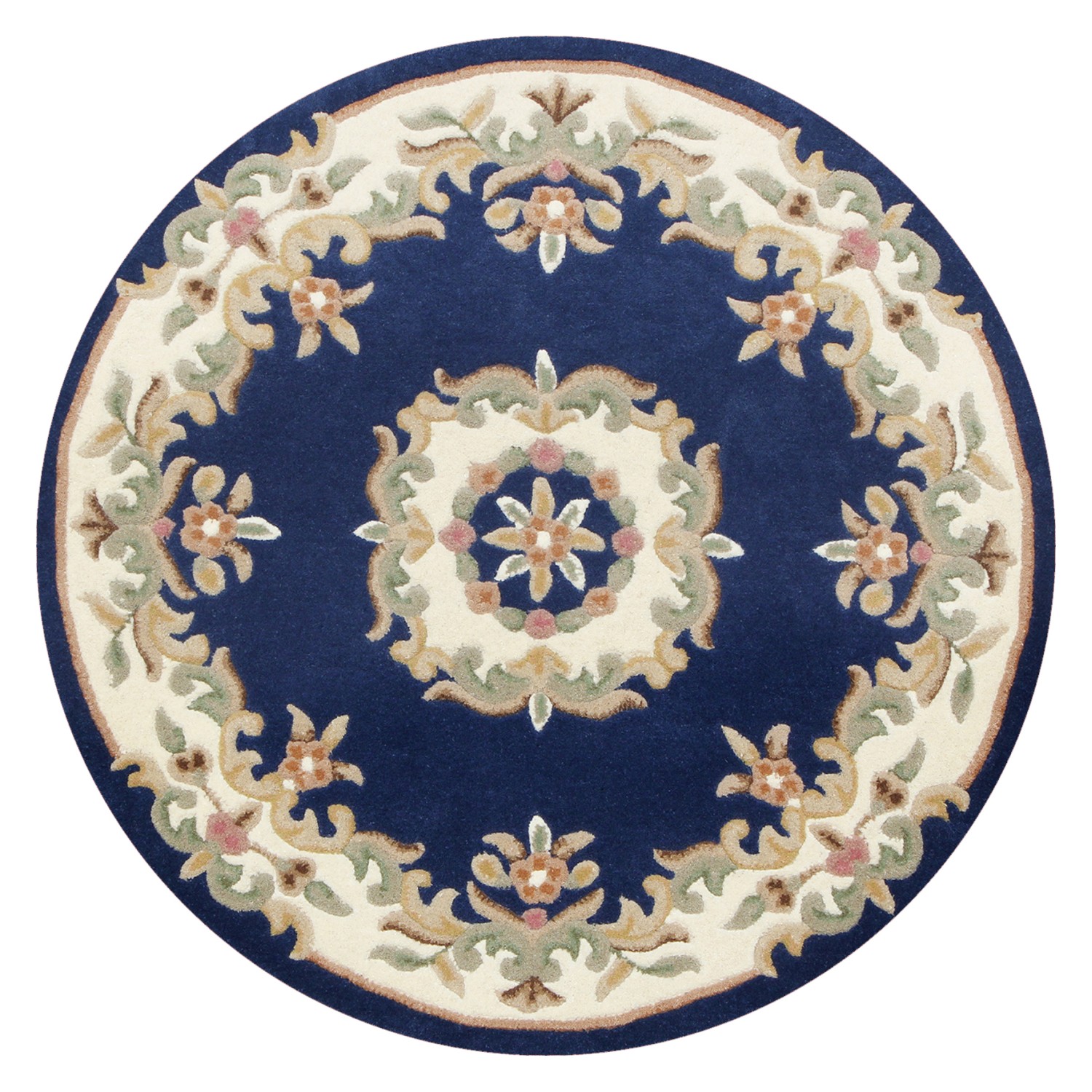 Royal Traditional Circle Rug - Blue