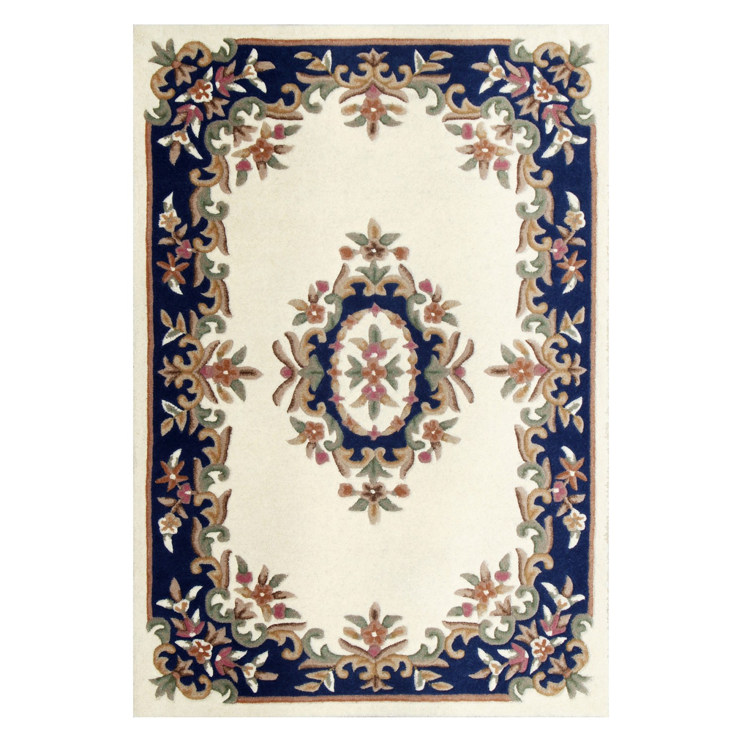 Royal Traditional Rug - Cream Blue