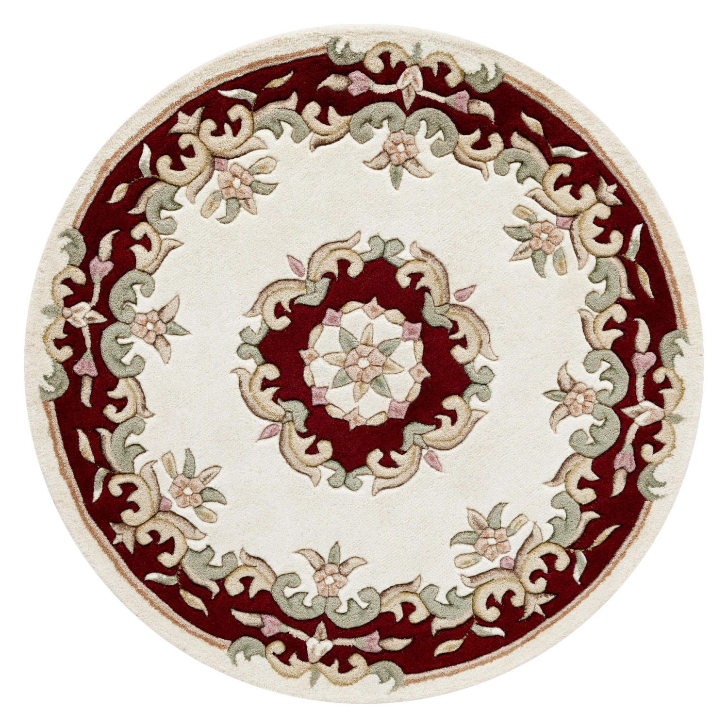 Royal Traditional Circle Rug - Cream Red Royal Traditional Circle Rug - Cream Red