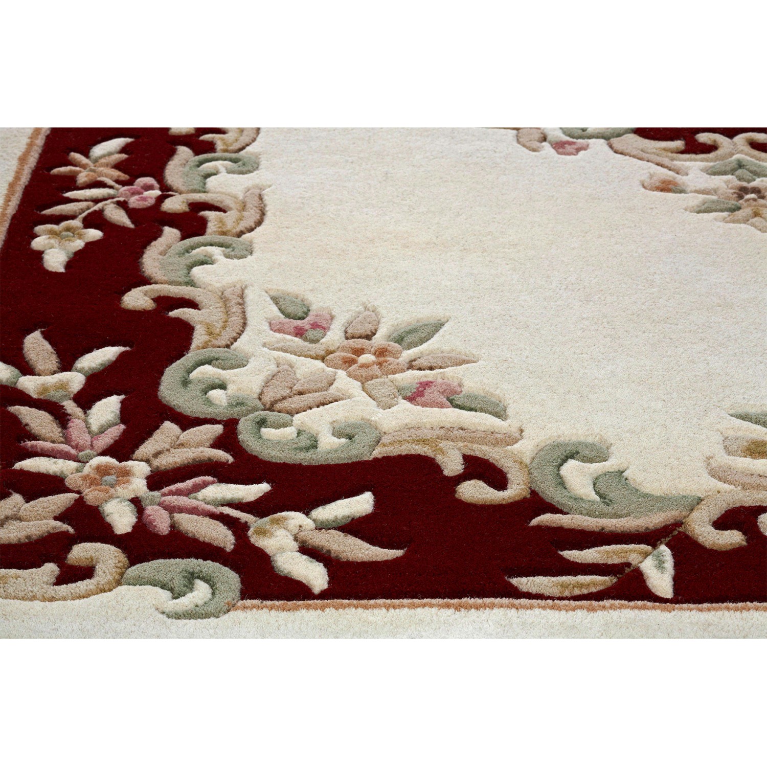 Royal Traditional Circle Rug - Cream Red