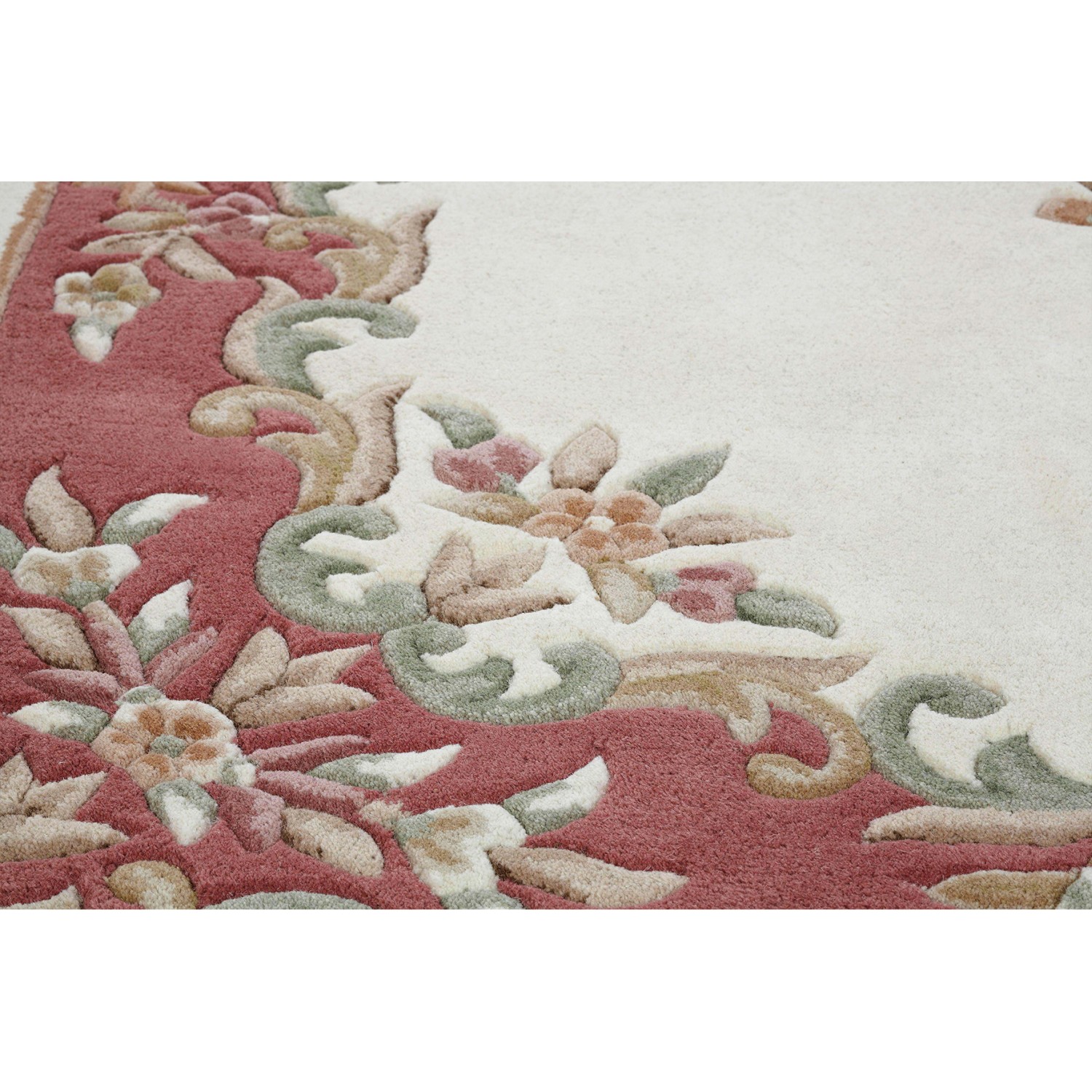 Royal Traditional Half Moon Rug - Cream Rose