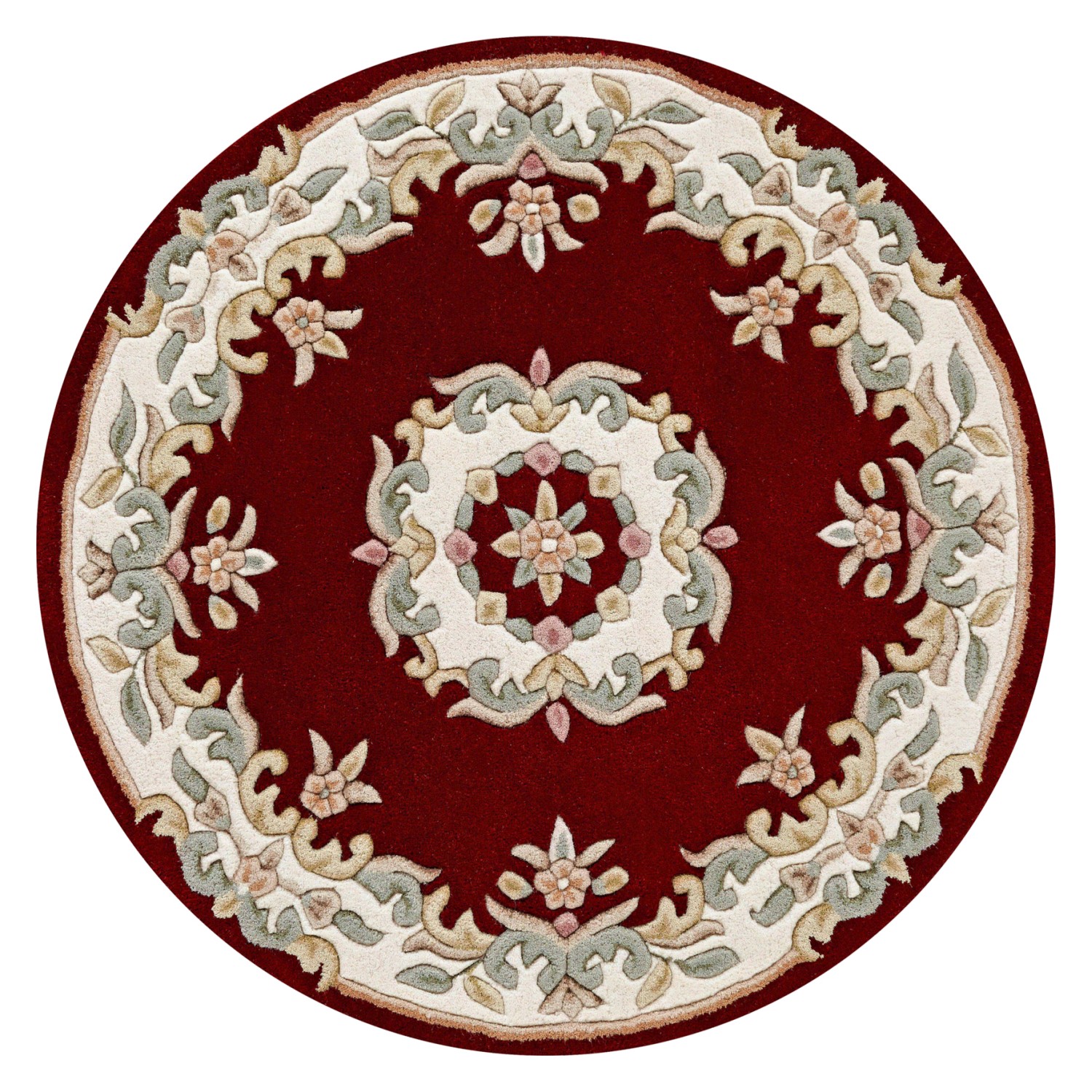 Royal Traditional Circle Rug - Red