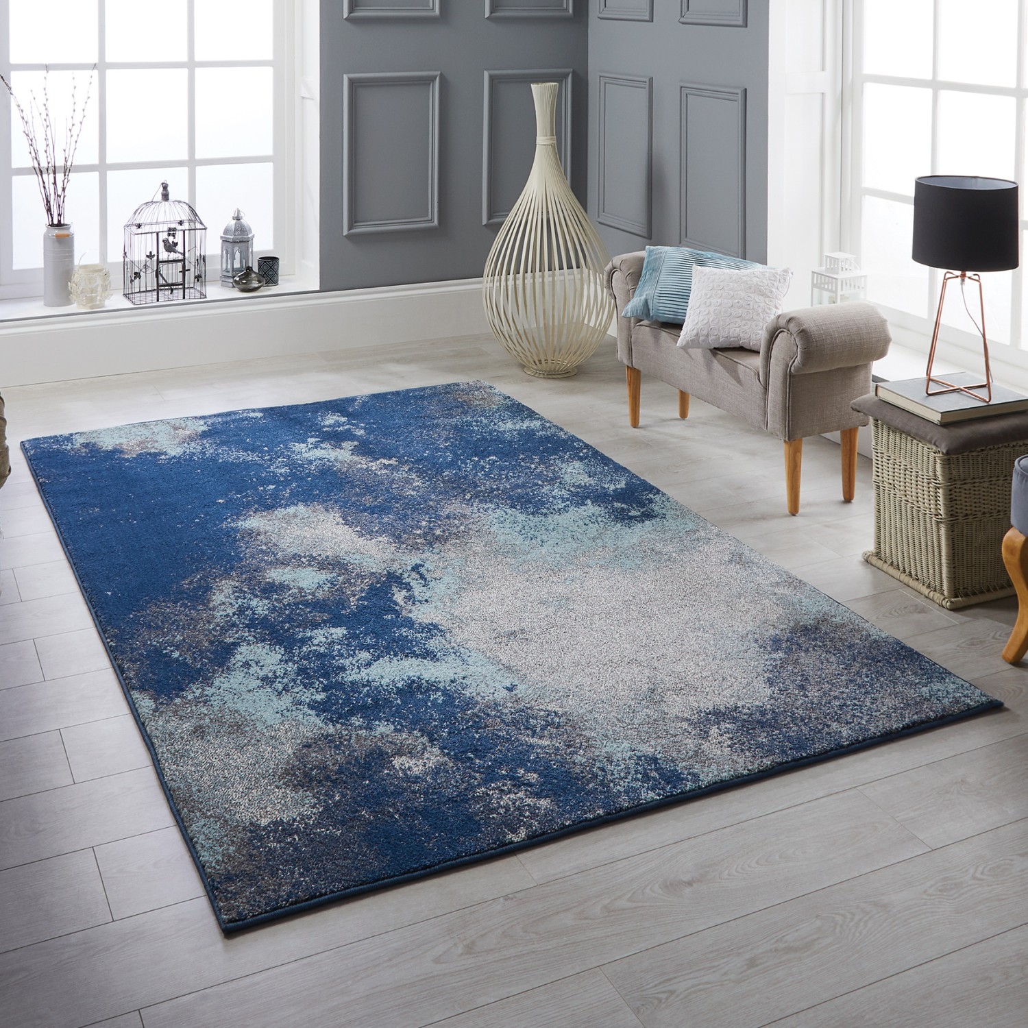 Sansa Distressed Rug - 1802L Blue Sansa Distressed Rug - 1802L Blue
