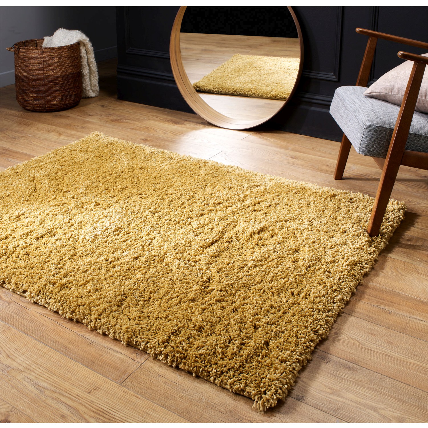 Serene Shaggy Rug - Gold