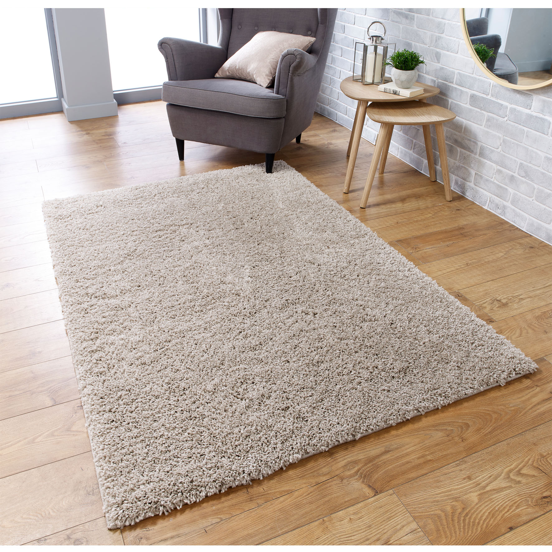 Serene Shaggy Rug - Light Beige