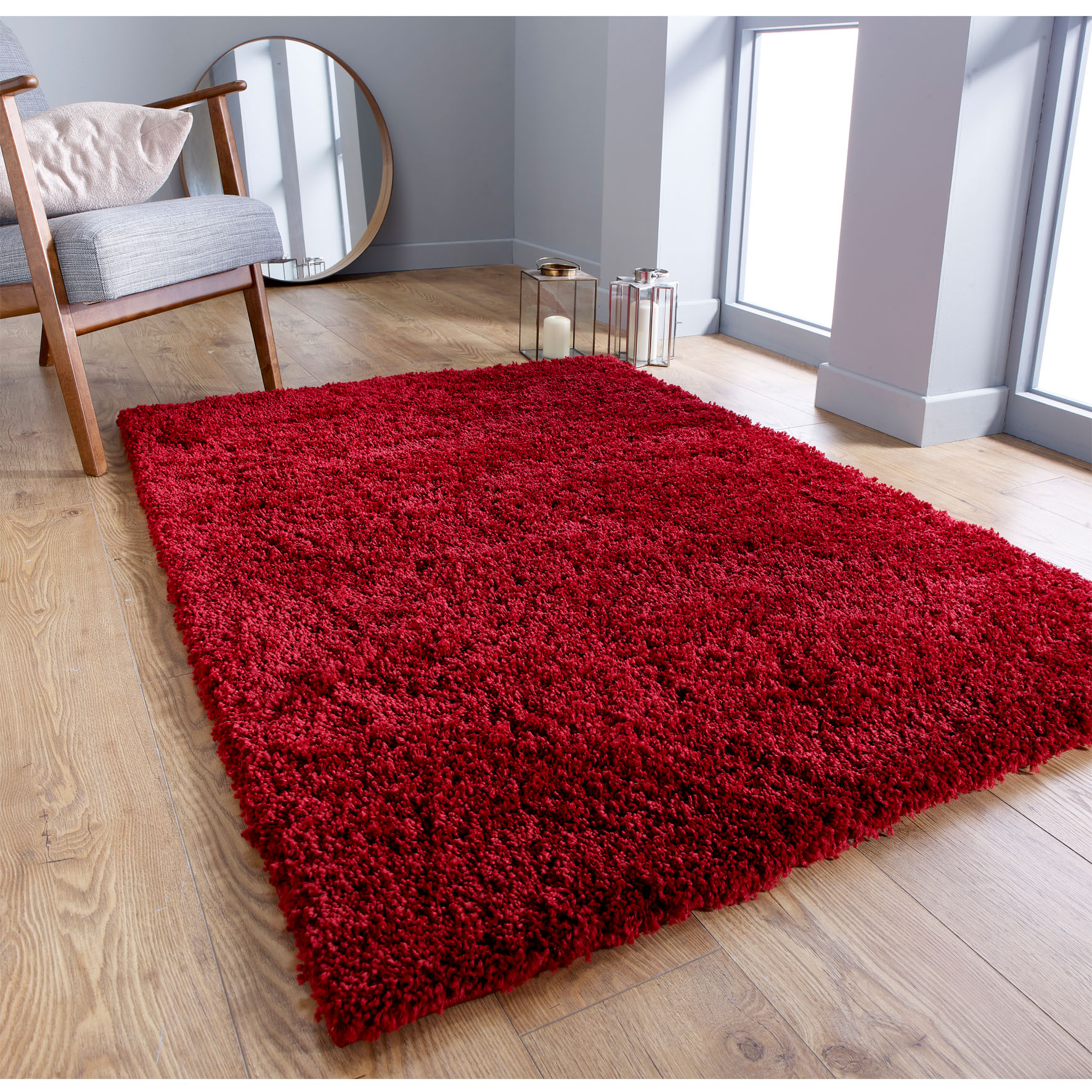 Serene Shaggy Rug - Red