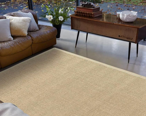 Sisal Anti Slip Hardwearing Rug - Linen/Linen