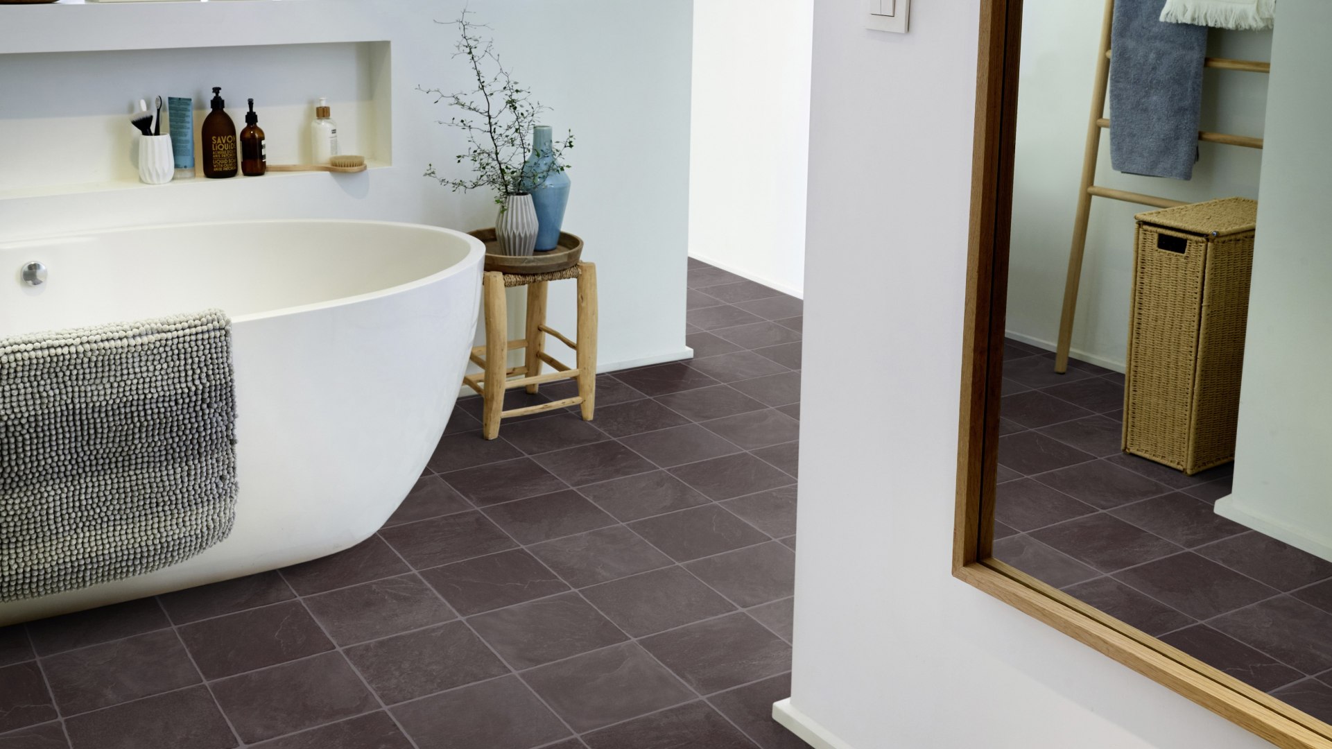 Goliath Tile Vinyl - Granite Carbon