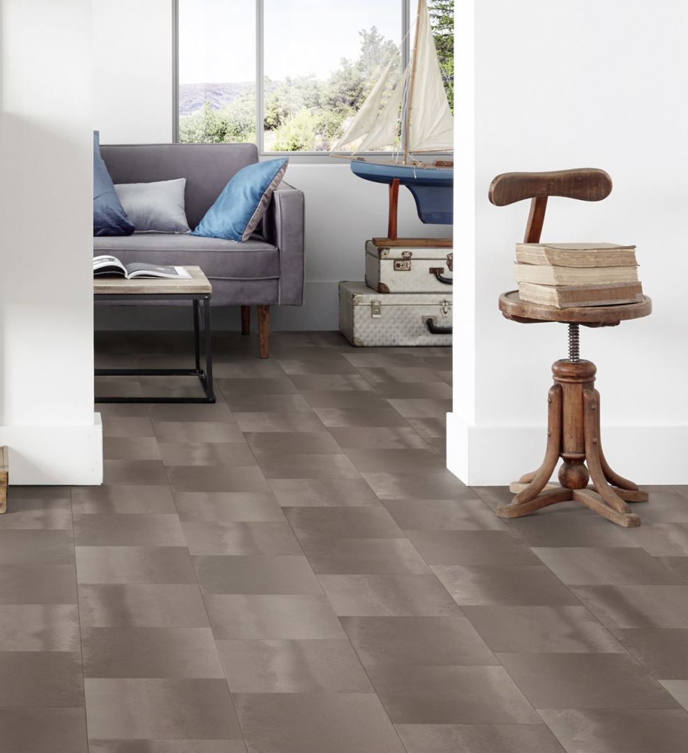 Goliath Tile Vinyl - Kaolin Dark Grege Goliath Tile Vinyl - Kaolin Dark Grege