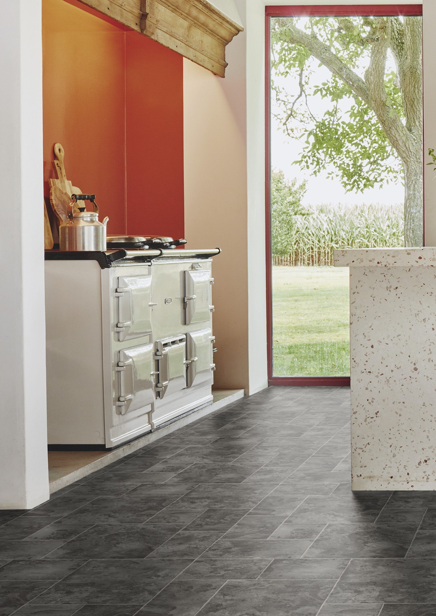 Gripstar Tile Vinyl - Rustic Slate Dark Black Gripstar Tile Vinyl - Rustic Slate Dark Black