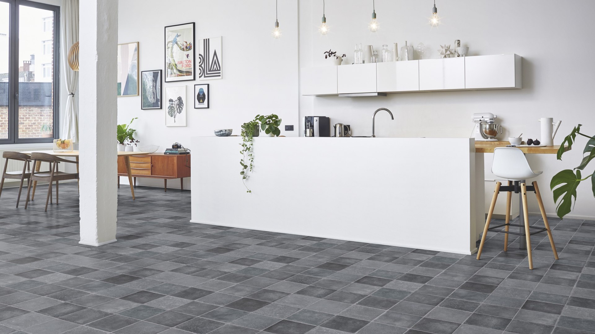 Gripstar Tile Vinyl - Ibiza Graphite Gripstar Tile Vinyl - Ibiza Graphite