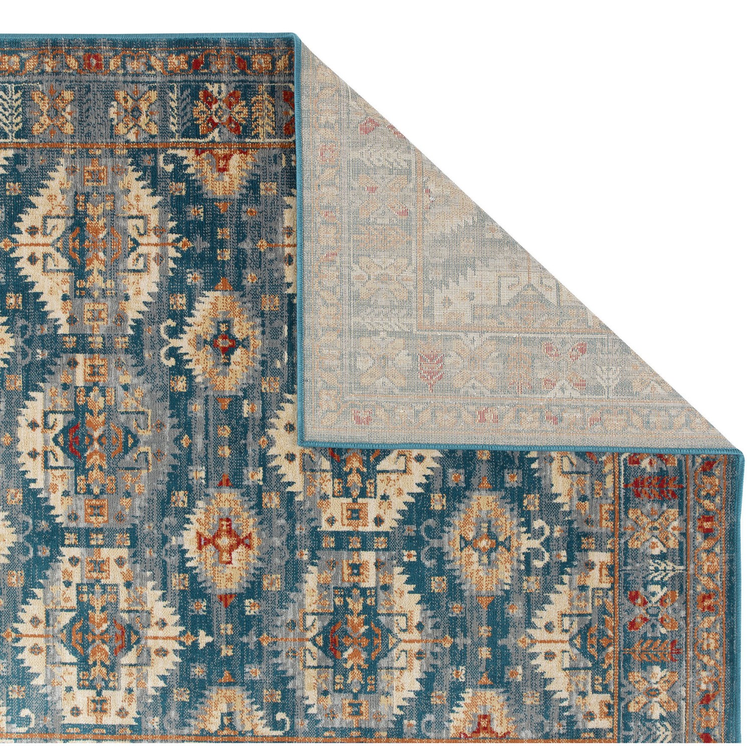 Valeria Traditional Runner - 8024F Blue Multi