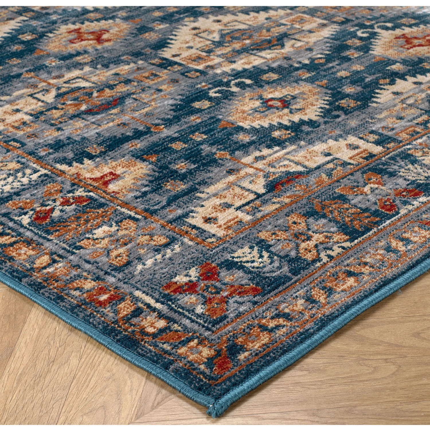 Valeria Traditional Runner - 8024F Blue Multi