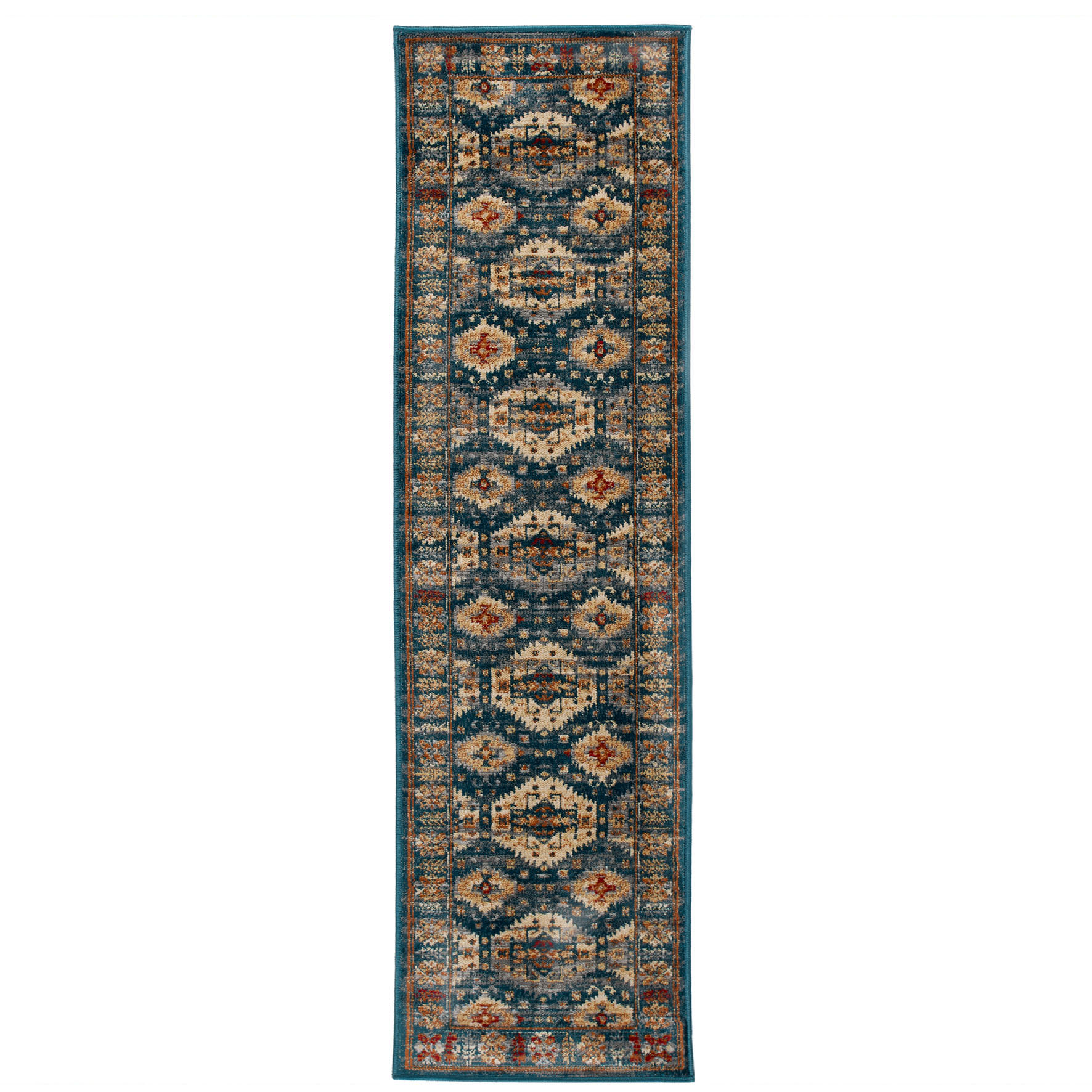 Valeria Traditional Runner - 8024F Blue Multi