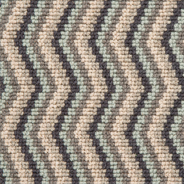 Deco Zig Zag Wool Herringbone Carpet - Earth